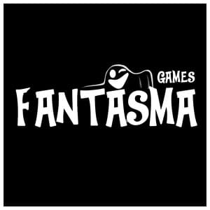 Logo with "Fantasma" in stylized letters and ghost shape, "Games" on black background.