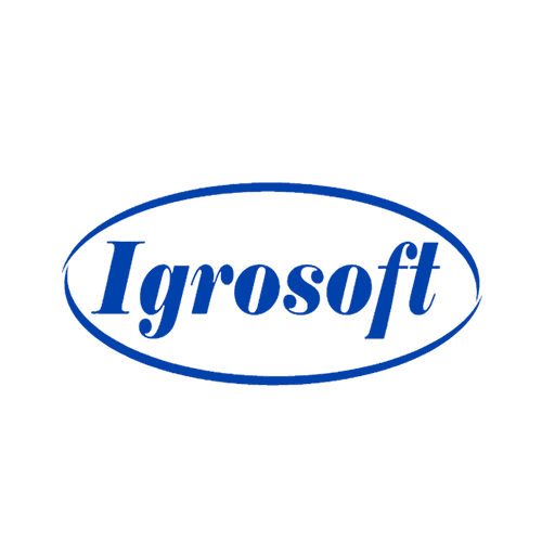 Logo showing Igrosoft in blue text within an oval outline