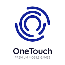 OneTouch logo with blue circular icon and text for premium mobile games.